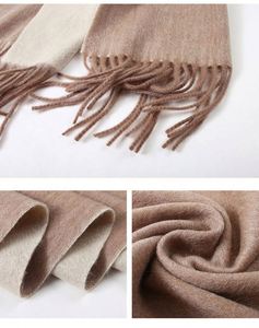Autumn Winter Double Sided Two Tone Color Embroidered Scarf Thickened Pure Wool Scarf for Women Annual <b>Gift</b> - Product Image 5