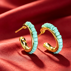 Orecchini pendenti con perline in stile vintage francese, gioielli per le orecchie semplici e colorati in stile bohémien per l'uso quotidiano - Product Image 2