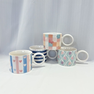 China Supplier Cartoon Pattern Eco-friendly Ceramic Coffee Mug with Round Handle Design Dishwasher & Microwave Safe Food Safe - Product Image 2