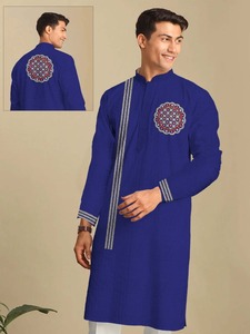 Ensemble de fête de mariage traditionnel en coton pour homme de haute qualité, design indien, kurta réversible respirant de créateur - Product Image 2