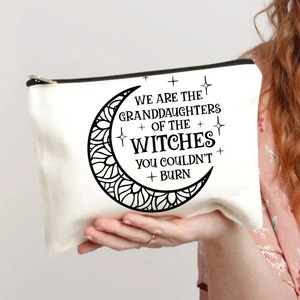 Pochette à cosmétiques imprimée Witch Moon, organiseur <span class=keywords><strong>de</strong></span> <span class=keywords><strong>maquillage</strong></span> Granddaughters of the Witches, pochette à fermeture éclair Witchy, cadeau - Product Image 1