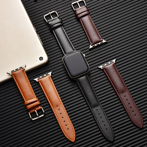 Bracelet de montre en cuir ciré à l'huile tendance, bracelet de remplacement 38/40/41/42/44/45 mm pour bracelets <span class=keywords><strong>IWatch</strong></span> séries <span class=keywords><strong>1</strong></span> 2 3 4 5 6 7 - Product Image 6