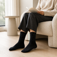 Chaussettes côtelées pour femmes avec strass thermocollés, style Y2K, scintillantes, respirantes, absorbant la transpiration, en coton, tendance pour le quotidien et les soirées