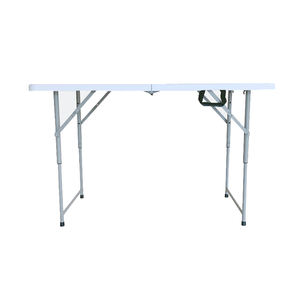<span class=keywords><strong>Table</strong></span> en plastique HDPE ZL-Z122SJ-N bon marché en gros <span class=keywords><strong>Table</strong></span> pliante blanche <span class=keywords><strong>de</strong></span> 4 pieds à hauteur <span class=keywords><strong>réglable</strong></span> pour événement - Product Image 1