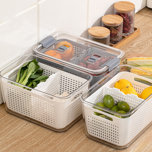 Hot Selling Kitchen Fridge Plastic Timer Food Storage Container Set