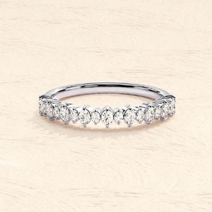 ขายส่งแหวนแต่งงานทองคำแท้14K ทำด้วยมือเครื่องประดับเพชรธรรมชาติพร้อมแหวนเพชรโมอีสซอไนต์ชุบทองปรับแต่งได้ - Product Image 1