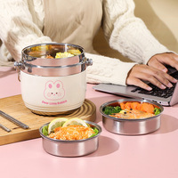Pot et seau isolés sous vide double couche en acier inoxydable 304 de grande capacité Boîte à lunch isolée pour adultes et étudiants avec couvercle en PP