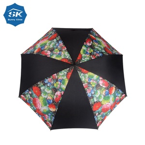 Lightweight Long Straight Modern Manual Hanging Parasol Umbrella with <b>Plastic</b> J Handle Customized Color 46 Inches Metal <b>Frame</b> - Product Image 3