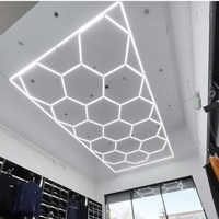 14 Grille Hexagone Led Lumière Voiture Détaillant Nid D'abeille Led Décor À La Maison Plafond Garage Lumières pour Atelier Studio En Gros De Chine