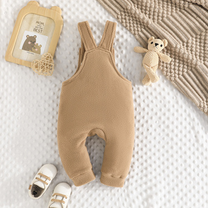 Autumn Warmth Baby Boys' <b>Cute</b> Embroidered Little <b>Bear</b> Rompers Anti-Wrinkle Breathable Full Length Straight Leg Outdoor Sports - Product Image 2