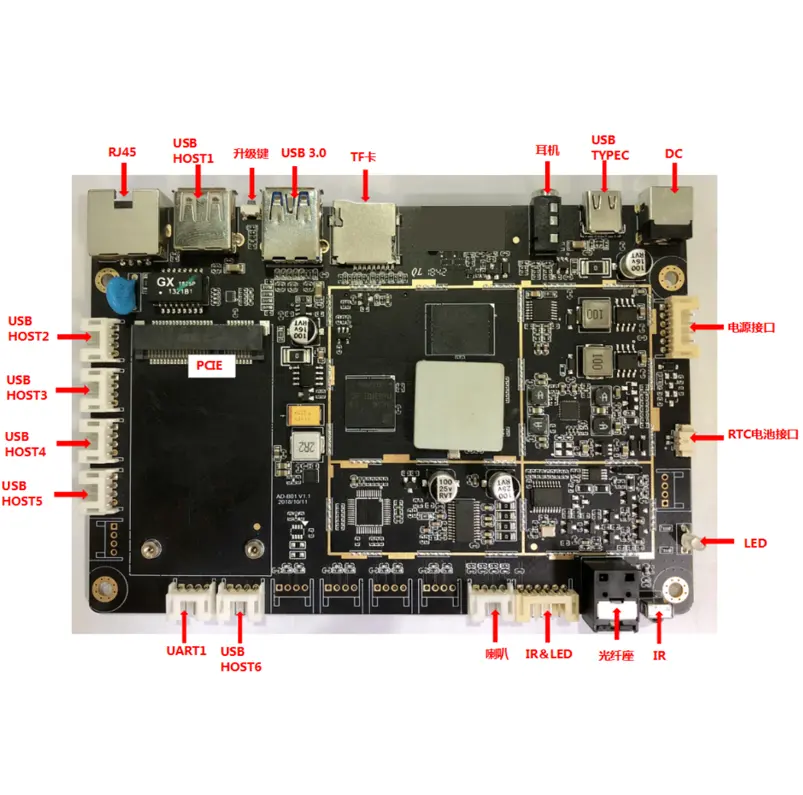 All in one Android OS 9.0 multi-media android controller board with Ethernet RJ45 2.4G RK3328 mother board