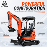 Mini-excavatrice FULCORE à livraison rapide pour le nettoyage des étangs et les travaux de tranchées routières, avec moteur Kubota et chenilles