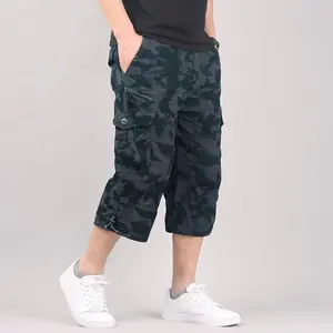 Long Length Cargo Shorts Men Summer Casual Cotton Multi Pockets Hot Breeches Cropped Trousers Camouflage Shorts 5XL - Product Image 1