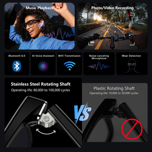 Blackview BV200 AI Smart <b>Glasses</b> 225mah <b>with</b> 8MP <b>Camera</b> BT Call Live Voice 32Gb AI Translation Smart Sunglasses - Product Image 3