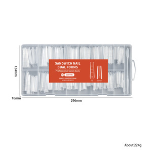 256 <span class=keywords><strong>Moldes</strong></span> Duales para Extensión de Uñas, <span class=keywords><strong>Moldes</strong></span> Transparentes 2 en 1 para la Parte Superior e Inferior, Sistema de Extensión Rápida con Parte Inferior Lisa - Product Image 6