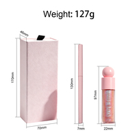 Nouveauté - Emballage rose - Kit rouge à lèvres et crayon à lèvres 2 en 1 imperméable et anti-adhésif - Rouge à lèvres brillant à haute pigmentation et crayon à lèvres