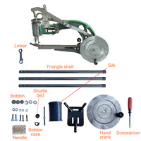 Machine à coudre pour cordonniers en coton, nylon et cuir, noire, pour réparation de chaussures, manuelle à manivelle, état neuf, double moteur
