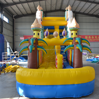 Pvc avec la glissière gonflable de château plein d'entrain de maison de rebond extérieur de piscine pour des adultes et des enfants