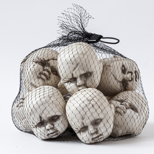 Ornamento Horror di Halloween Mini decorazione della testa dello scheletro ciondolo casa stregata tasca della rete piccola bambola del diavolo - Product Image 5