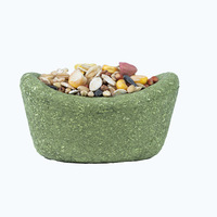 Bol à nourriture pour hamster en forme de Yuanbao en herbe naturelle, à mâcher, anti-renversement, pour la décoration de cage de hamster syrien