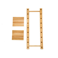Rak penyimpanan bambu ganda, lemari dapur Organizer untuk piring mangkuk cangkir buku tutup papan potong pengering berdiri pengering