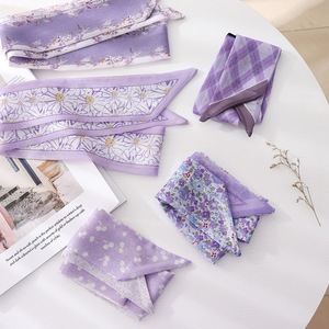 Pañuelo Cuadrado de Lana Morado de Primavera, Diadema con Cinta para el Cabello, Elegante y a la Moda para Mujeres Musulmanas - Product Image 2