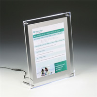 Cadre photo en acrylique transparent avec lumière LED pour la décoration de la maison
