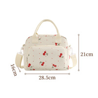 Sac à déjeuner portable avec motif de logo personnalisé, OEM, en gros, réutilisable, sac de pique-nique en velours côtelé