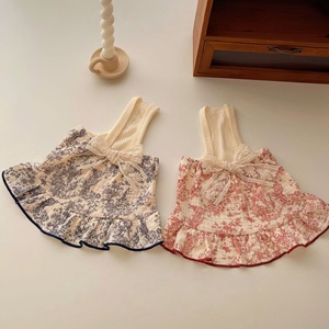 Saia de Algodão Poliéster com Estampa de Árvore para Gato e Cachorro, Estilo Primavera/Verão <span class=keywords><strong>2026</strong></span>, com Laço de Renda - Product Image 1