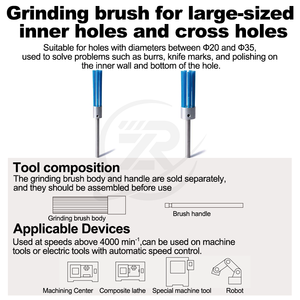 Brosse de polissage en fibre céramique Xebec authentique, outil rotatif CNC pour le polissage et l'ébavurage des surfaces de trous intérieurs - Product Image 2