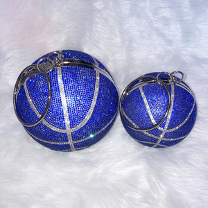 Bolsa de Futebol e Basquete com Strass para Mulheres, Bolsa de Luxo, Bolsa em Forma de Diamante, Bolsa Redonda, Forma de Bola, Brilho de Cristal - Product Image 3