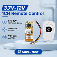 DC3.7V-12V 1CH Relay Switch AK-LED08A Ukuran Mini Penerima RF Remote Control Switch 433 MHz Modul Nirkabel untuk Lampu LED