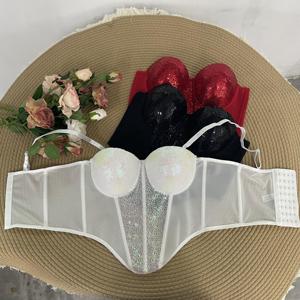 Corsé de lentejuelas para mujer, lencería de encaje, faja moldeadora, bustier, sujetador push-up sin aros, corsé para fiesta nupcial, venta al por mayor, OEM personalizado - Product Image 6