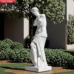 Sculpture de la déesse Vénus de Milo en marbre blanc classique YOUFINE pour les jardins formels et les propriétés extérieures - Product Image 3