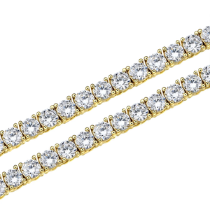 Collar de Cadena de Tenis con Diamantes Chapado en Oro de 14k de Primera Calidad, Corte Brillante, Joyería Fina de Lujo, Colección Unisex - Product Image 5