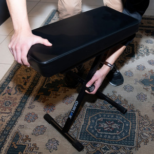 QUIK LOK BX/718 Portable Keyboard <b>Bench</b> Wide <b>Padded</b> Seat Double Steel Rail 6 Heights Max Load 135 Musical Instrument Accessories - Product Image 5
