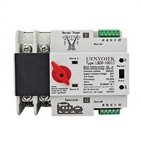 2P 63A LW2R-100 ATSE Saklar Transfer Otomatis Fasa Tunggal Daya Ganda PC 220V AC 8kA Din Rail ATS Switches Daya Tanpa Gangguan