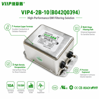 Filtre EMI RFI monophasé VIP4-2B-10(B042Q0394) 10A 250VAC 35mm pour montage sur rail DIN, filtre LC à deux étages pour PLC et automatisation