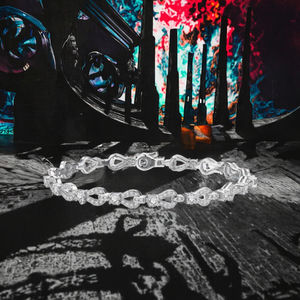 สร้อยข้อมือเงินแท้ชุบทองคำขาวประดับจี้รูปกากบาทเพชรโมอิสซาไนต์ขนาด 3 มม. ดีไซน์สวยหรูระยิบระยับสำหรับผู้หญิง - Product Image 3