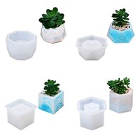 Moule en silicone fait main pour pot de fleurs carré, idéal pour ciment, époxy, plâtre, bougies, décoration de table, boîte de rangement YIX Hand