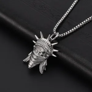 Fashion Jewelry Necklace Stainless Steel Statue of Liberty shape Pendant Necklace for Gift