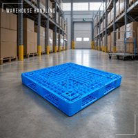 Palette plastique double face empilable à 4 voies, grille renforcée en HDPE, charge statique 2000 kg, pour stockage logistique en entrepôt