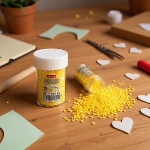 Glitter Decorativo Ilan 10G Giallo a Forma di Cuore 3mm per Artigianato - Product Image 3