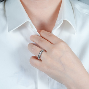 Anillo de Eternidad Completo de Plata 925 con Moissanita Redonda de 2.5mm, Joyería de Amor Romántica Personalizada Infinity para Hombres y Mujeres - Product Image 6
