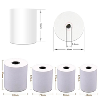 Rouleaux de papier thermique sans BPA, directement de l'usine, 57*50, 48g, 55g, 60g, 65g, 70g pour caisses enregistreuses POS/ATM