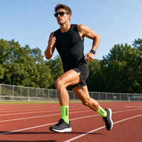 Chaussettes de course anti-humidité, anti-microbiennes, invisibles, avec talon rembourré, pour l'entraînement au marathon