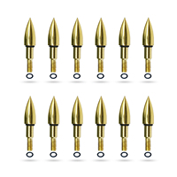 Colle en acier inoxydable dans les pointes de balle ID 6.2mm 0.244 "pour arbres de flèches en carbone avec section d'extrémité cassable 12/paquet