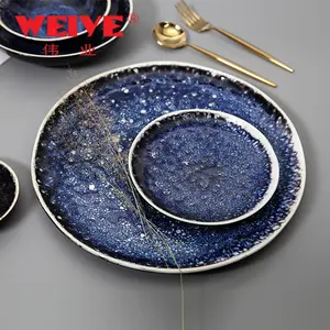 Westlichen stil porzellan geschirr glasur sterne set keramik teller als geschenk artikel