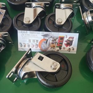 Roulettes de chariot de four à haute température SUS304 75/100/125mm roulettes de plaque pivotantes en nylon 304 en acier inoxydable pour fours de cuisson - Product Image 4