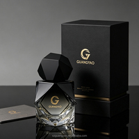 Flacon de parfum en verre au design unique et populaire, 50 ml, forme irrégulière avec bouchon irrégulier, forme de flacon personnalisée, couleur, logo, boîte
